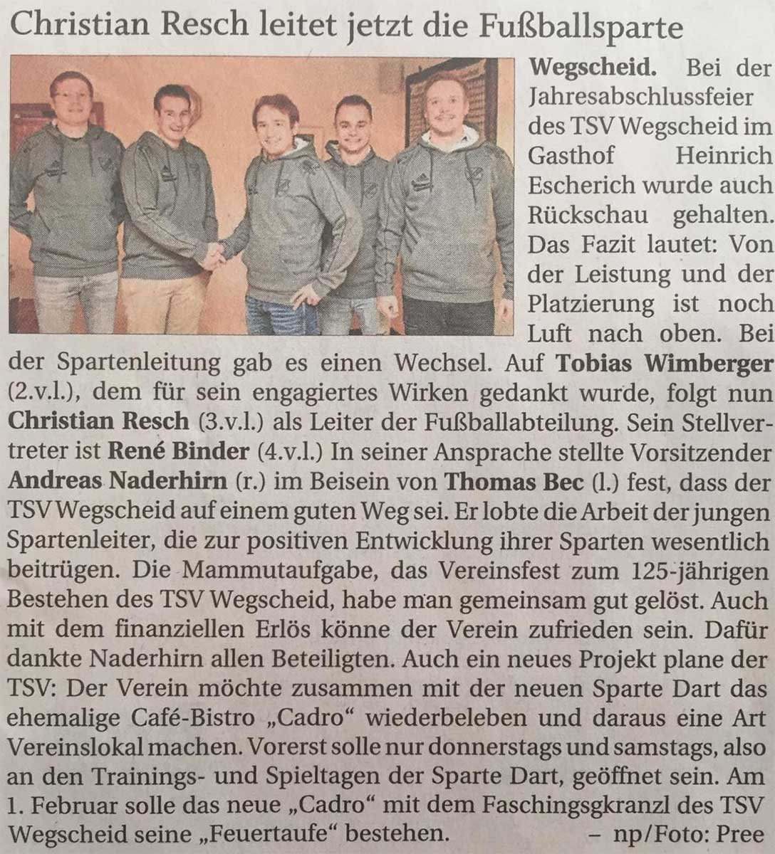 Sparte Fußball in Wegscheid